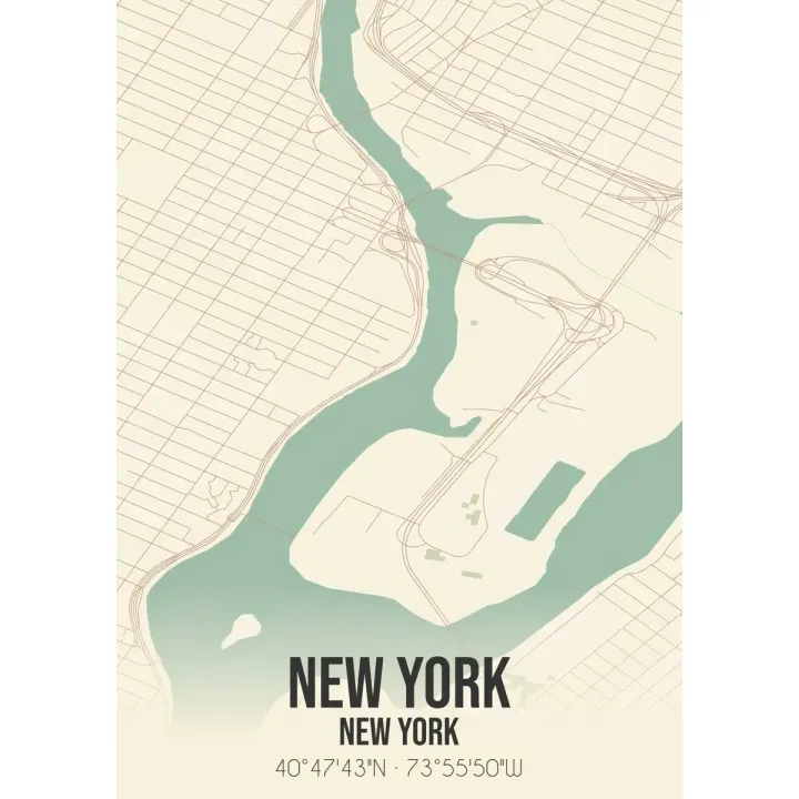 Plakat Nowy Jork – Mapa Manhattanu w Stylu Retro – produkt