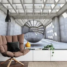 Fototapeta 3D Tunel – Abstrakcja Geometryczna i Głębia Industrialnego Designu