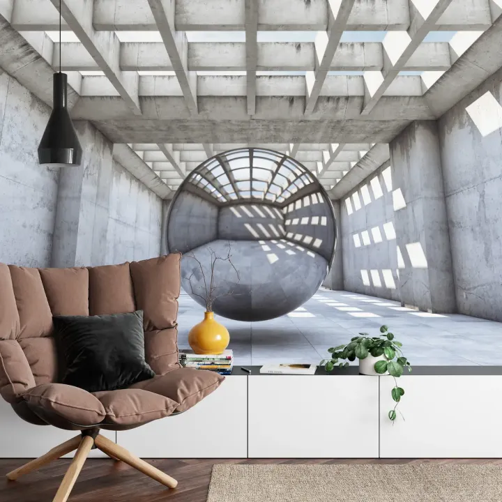 Fototapeta 3D Tunel – Abstrakcja Geometryczna i Głębia Industrialnego Designu