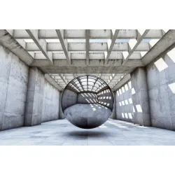 Fototapeta 3D Tunel – Abstrakcja Geometryczna i Głębia Industrialnego Designu