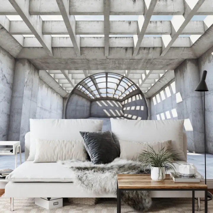Fototapeta 3D Tunel – Abstrakcja Geometryczna i Głębia Industrialnego Designu
