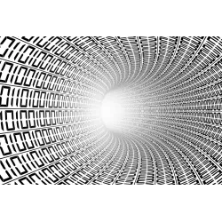 Fototapeta Tunel – Abstrakcja Geometryczna w Cyberprzestrzeni