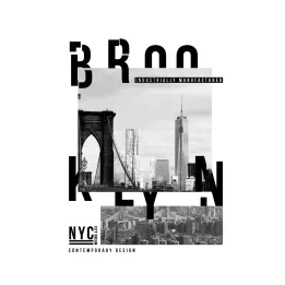 Plakat Czarno Kolaż Brooklyn – Most Brookliński i Skyline Nowego Jorku – produkt