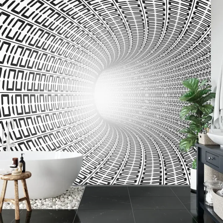 Fototapeta Tunel – Abstrakcja Geometryczna w Cyberprzestrzeni