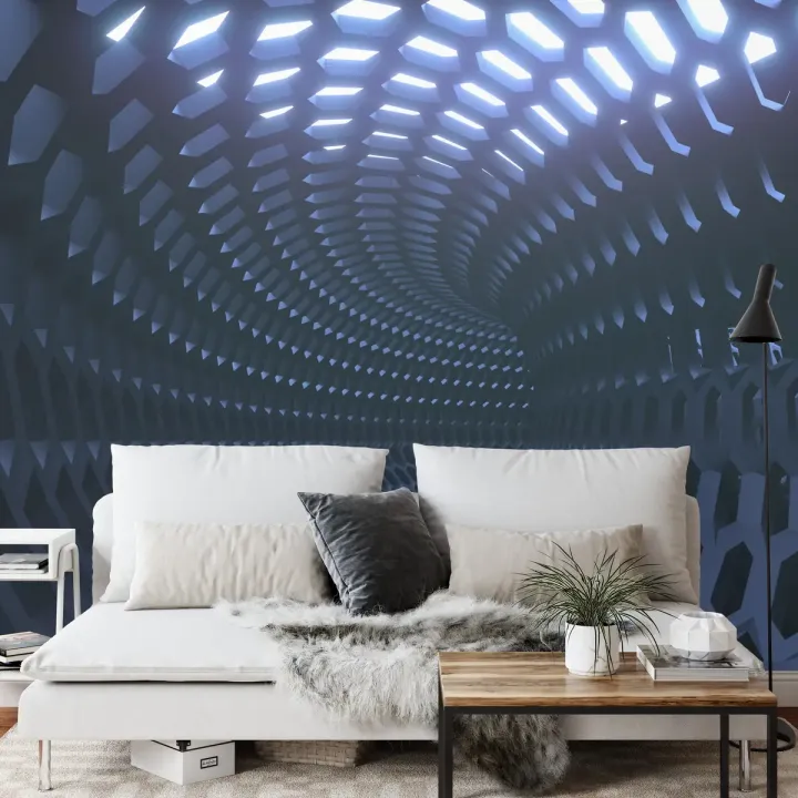 Fototapeta 3D Tunel – Abstrakcja Geometryczna z Głębią Perspektywy