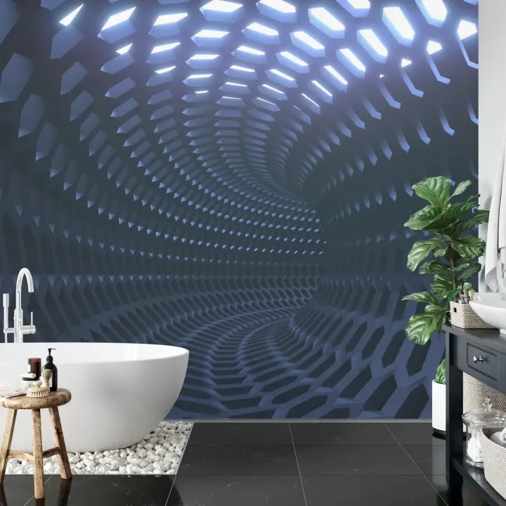 Fototapeta 3D Tunel – Abstrakcja Geometryczna z Głębią Perspektywy