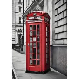 Plakat Czerwona Budka Telefoniczna – Londyńska Architektura Miejska w Stylu Retro – produkt
