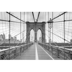 Fototapeta Most Brookliński – Skyline Nowego Jorku i Manhattanu – Odcienie bieli i szarości (II)