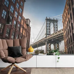 Fototapeta Most 3D – Manhattan i Skyline Nowego Jorku