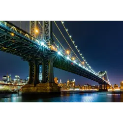 Fototapeta Most Nocą – Panorama Miasta i Skyline Metropolii