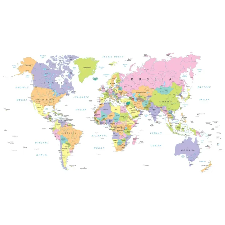 Fototapeta Mapa Świata – Kontynenty i Oceany na Ścianie – produkt