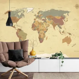Fototapeta Mapa Świata – Kontynenty i Oceany w Twoim Wnętrzu