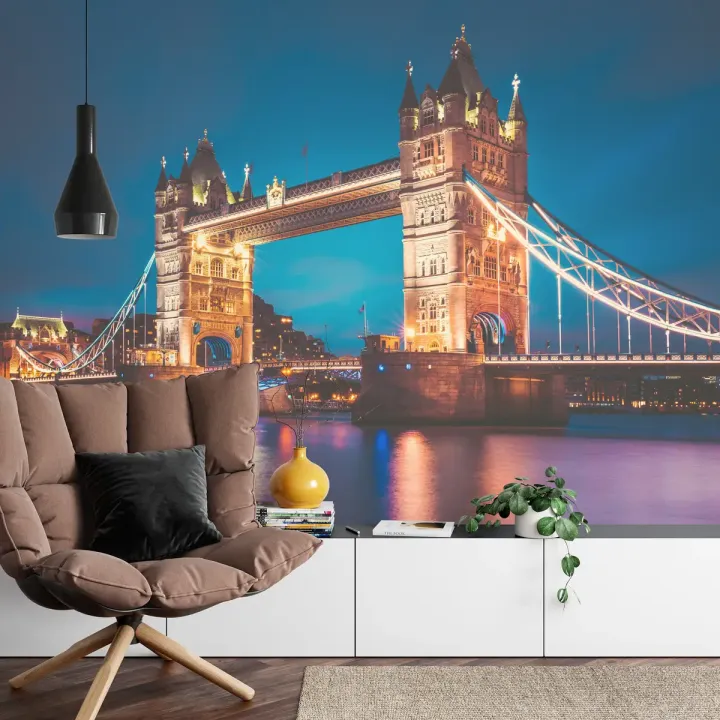 Fototapeta Tower Bridge – Nocny Londyn i Iluminacja Tamizy