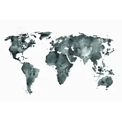 Fototapeta Mapa Świata – Abstrakcyjna Akwarela Kontynentów i Oceanów