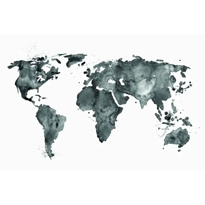 Fototapeta Mapa Świata – Abstrakcyjna Akwarela Kontynentów i Oceanów – produkt