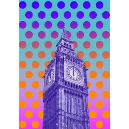 Plakat Big Ben – Londyn w Stylu Pop Art z Kropkami – produkt