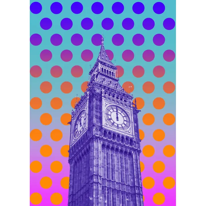 Plakat Big Ben – Londyn w Stylu Pop Art z Kropkami – produkt