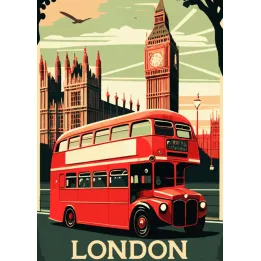 Plakat Czerwony Autobus – Londyn i Big Ben – produkt