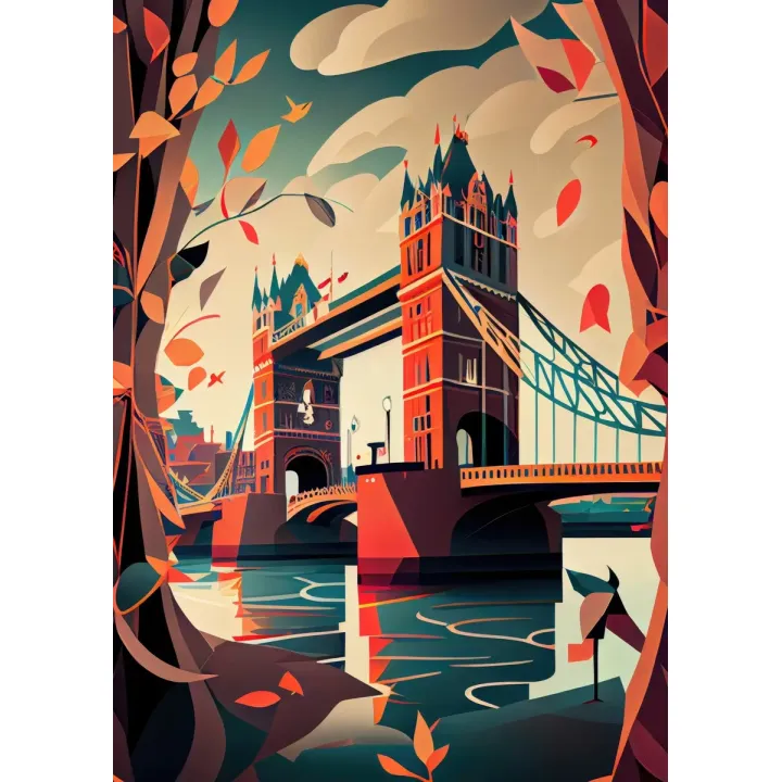 Plakat Tower Bridge – Abstrakcyjna Ilustracja Londynu – produkt