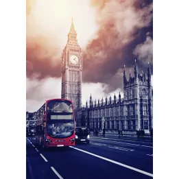 Plakat Czerwony Autobus i Pałac Westminsterski – Londyn i Big Ben – produkt