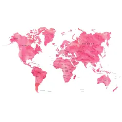 Fototapeta Mapa Świata – Akwarelowe Kontynenty i Geografia Podróży