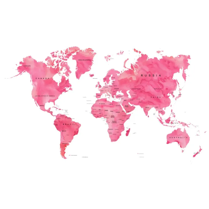 Fototapeta Mapa Świata – Akwarelowe Kontynenty i Geografia Podróży – produkt