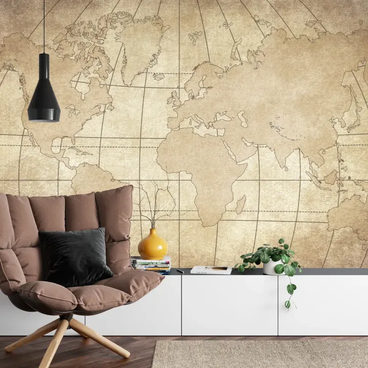 Fototapeta Mapa Świata – Starożytna Kartografia i Odkrycia Geograficzne