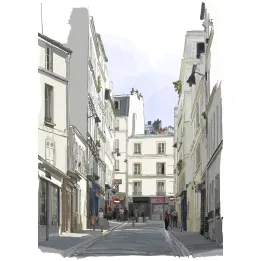 Plakat Uliczka Przy Montmartre – Paryska Architektura i Klimat Bulwarów – produkt