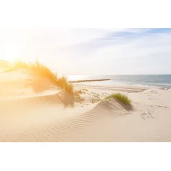 Fototapeta Plaża Morze Wydmy – Nadmorski Krajobraz o Zachodzie Słońca