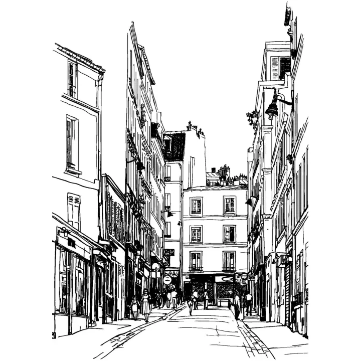 Plakat Uliczka Przy Montmartre – Szkic Paryskiej Architektury – produkt