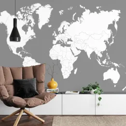 Fototapeta Mapa Świata – Geografia i Podróże na Ścianie