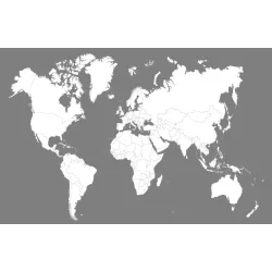 Fototapeta Mapa Świata – Geografia i Podróże na Ścianie – Odcienie bieli i szarości