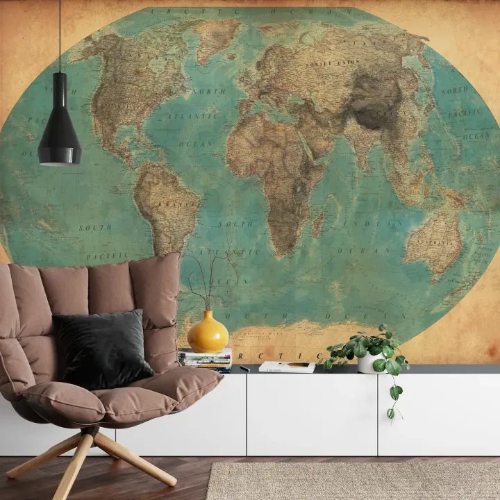 Fototapeta Stara Mapa Świata – Kartografia i Odkrycia Geograficzne