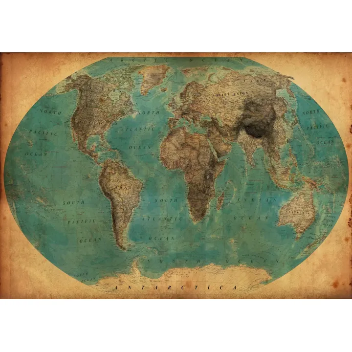 Fototapeta Stara Mapa Świata – Kartografia i Odkrycia Geograficzne – produkt