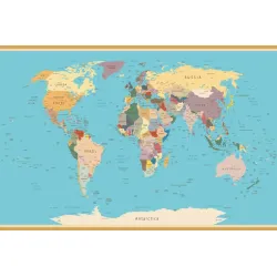 Fototapeta Mapa Świata – Podróże i Geografia na Ścianie