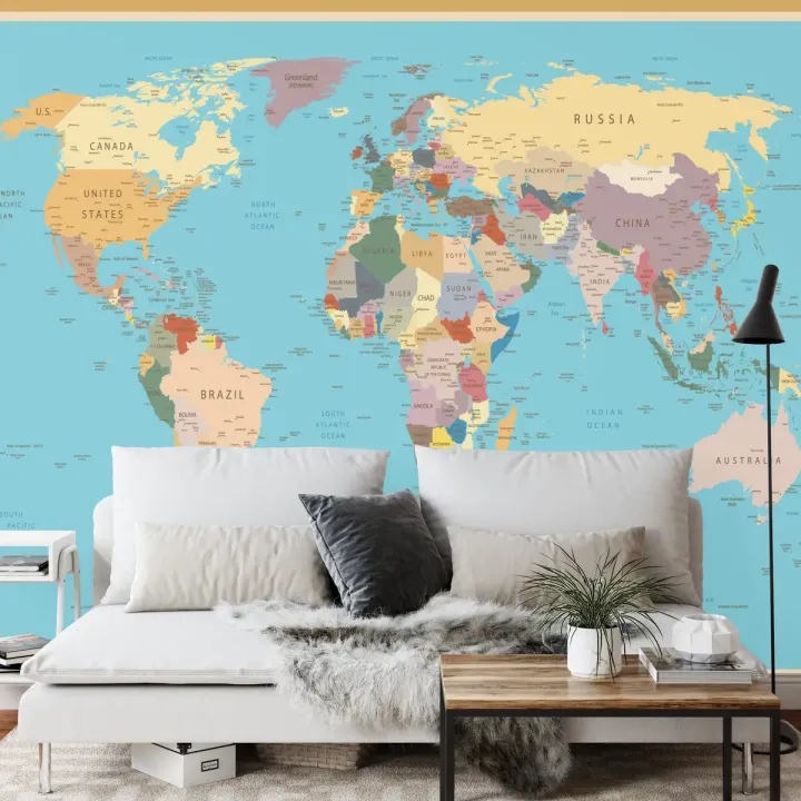 Fototapeta Mapa Świata – Podróże i Geografia na Ścianie