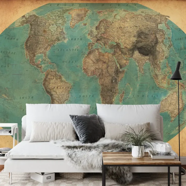 Fototapeta Stara Mapa Świata – Kartografia i Odkrycia Geograficzne