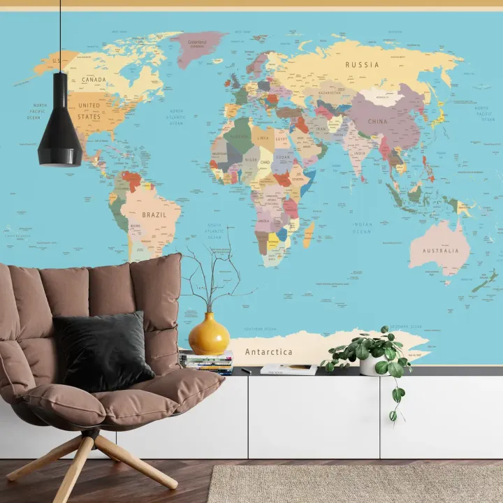 Fototapeta Mapa Świata – Podróże i Geografia na Ścianie