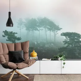 Fototapeta Las – Leśna Cisza i Mglisty Krajobraz