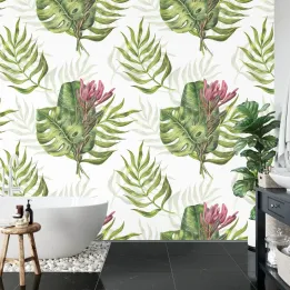 Fototapeta Liście Monstera – Tropikalna Dżungla Pełna Roślinności