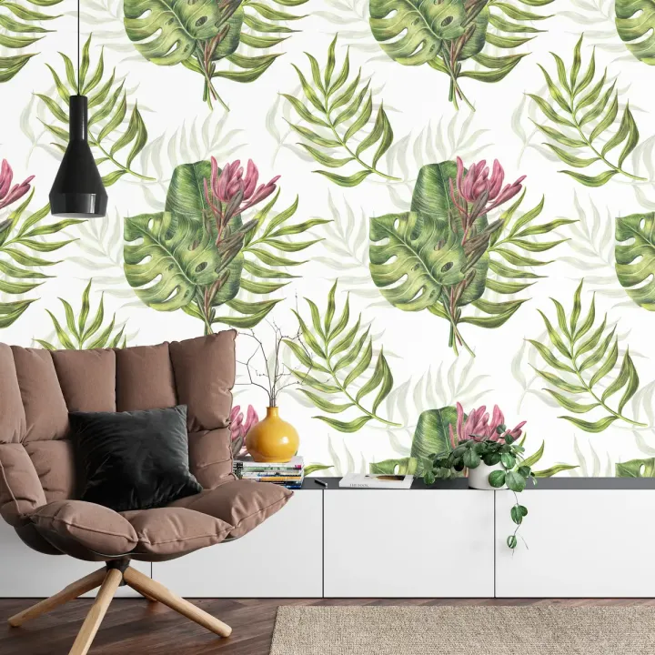 Fototapeta Liście Monstera – Tropikalna Dżungla Pełna Roślinności