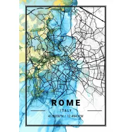 Plakat Mapa Rzymu – Abstrakcyjna Kartografia Wiecznego Miasta – produkt