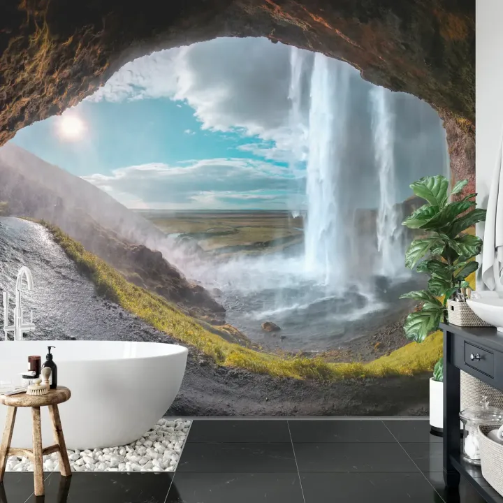 Fototapeta Wodospad Jaskinia – Seljalandsfoss na Islandii