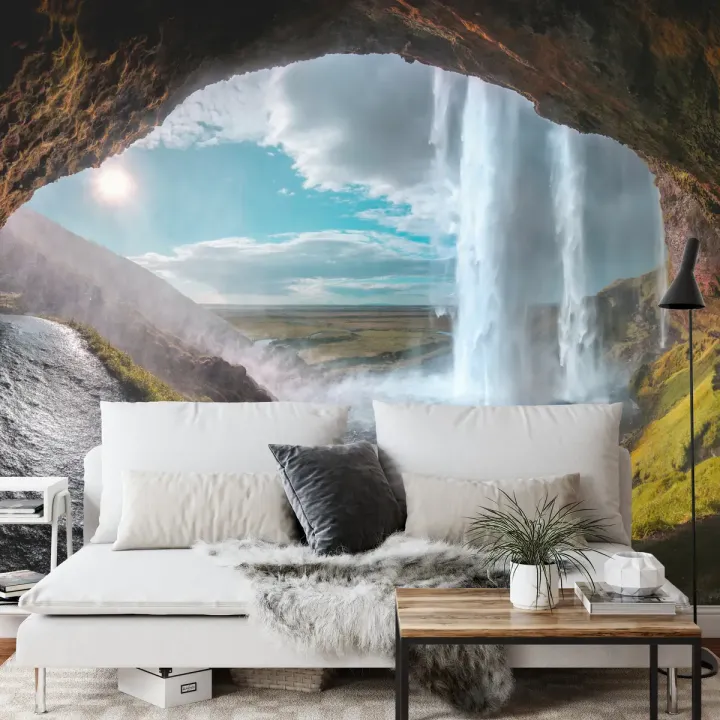 Fototapeta Wodospad Jaskinia – Seljalandsfoss na Islandii