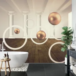 Fototapeta Nowoczesne Kule 3D – Abstrakcja Geometryczna i Iluzja Optyczna