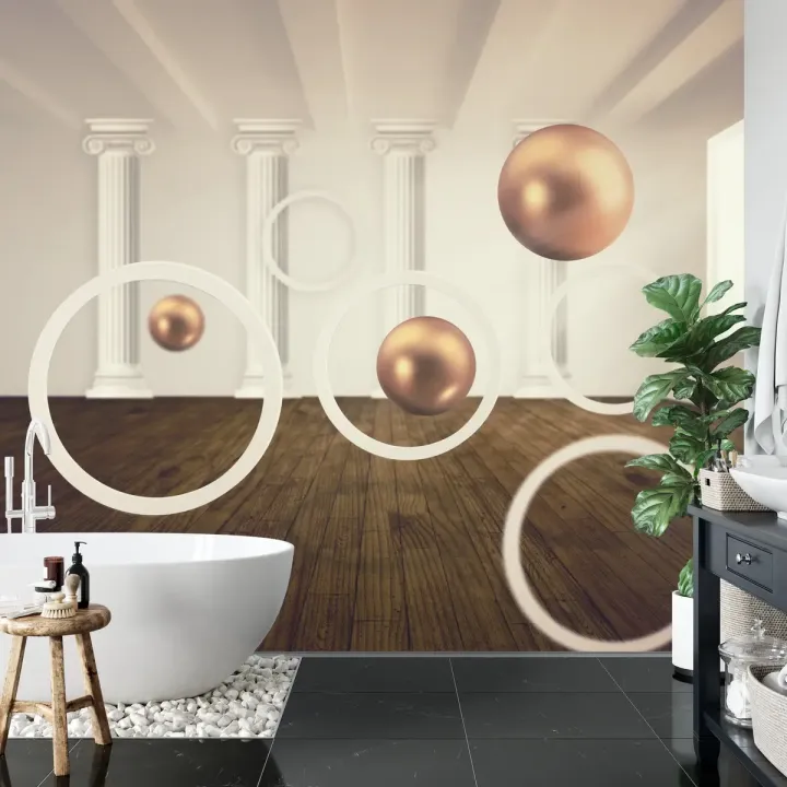 Fototapeta Nowoczesne Kule 3D – Abstrakcja Geometryczna i Iluzja Optyczna