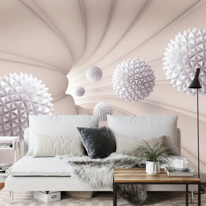 Fototapeta Kule 3D – Abstrakcja Geometryczna i Iluzja Optyczna