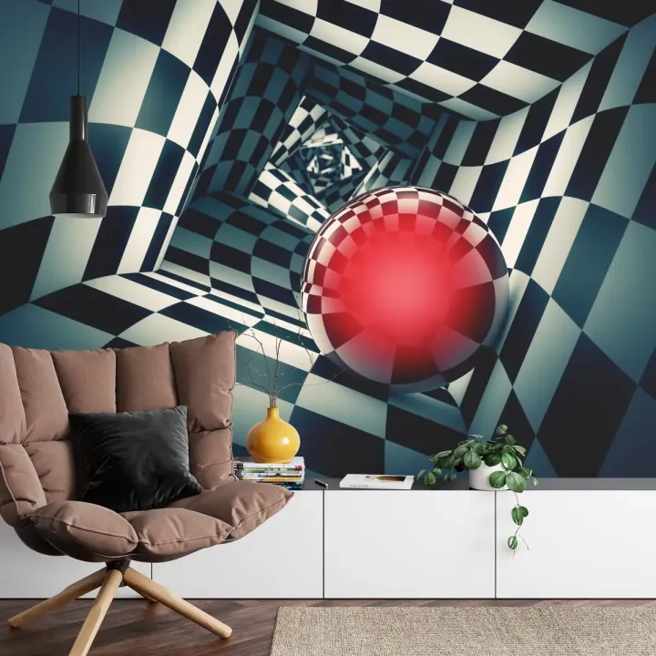 Fototapeta Kula 3D – Iluzja Optyczna i Głębia Perspektywy