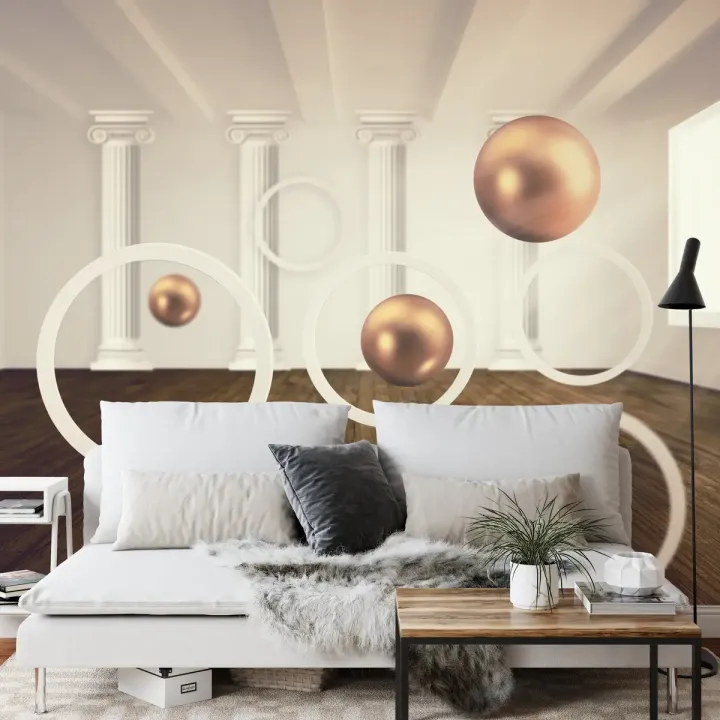 Fototapeta Nowoczesne Kule 3D – Abstrakcja Geometryczna i Iluzja Optyczna