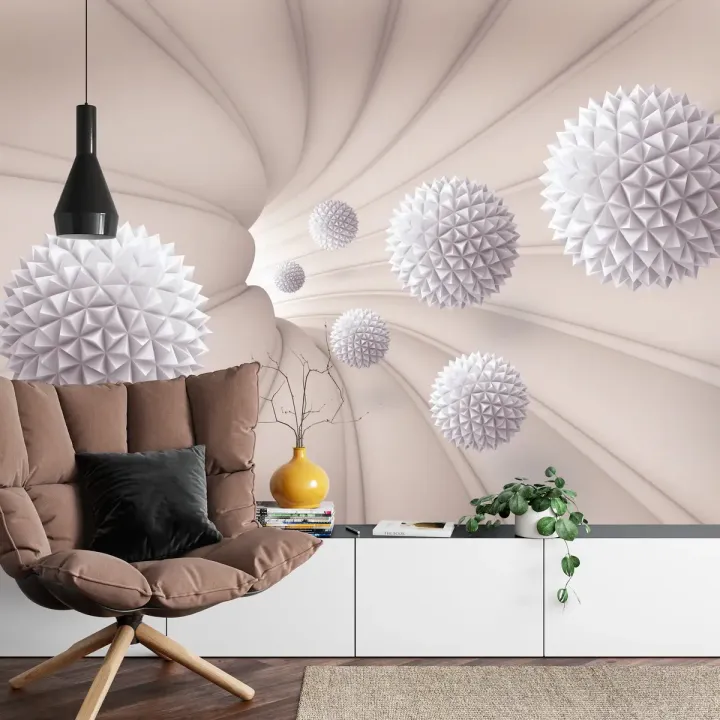 Fototapeta Kule 3D – Abstrakcja Geometryczna i Iluzja Optyczna